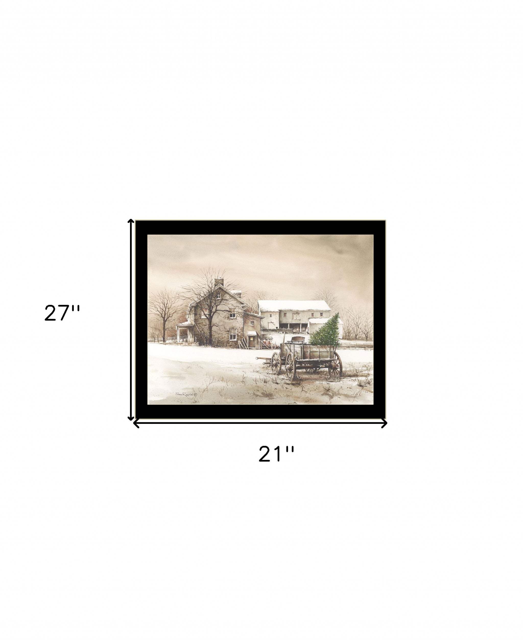 Bringing Home the Tree 3 Black Framed Print Wall Art - Homeroots - Flyclothing LLC