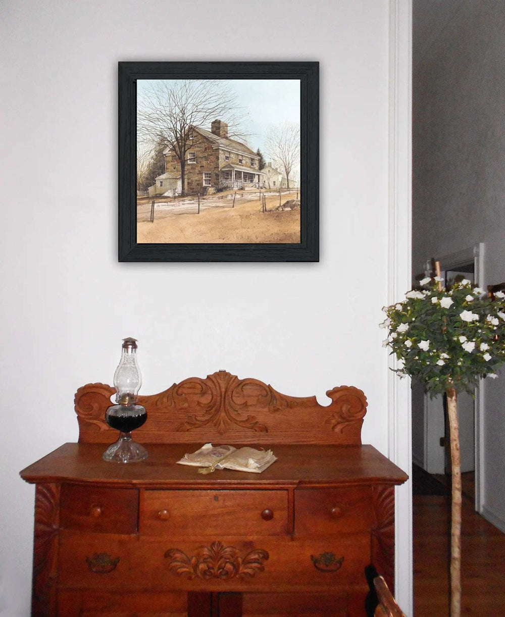 House on Chestnut Black Framed Print Wall Art - Homeroots - Flyclothing LLC