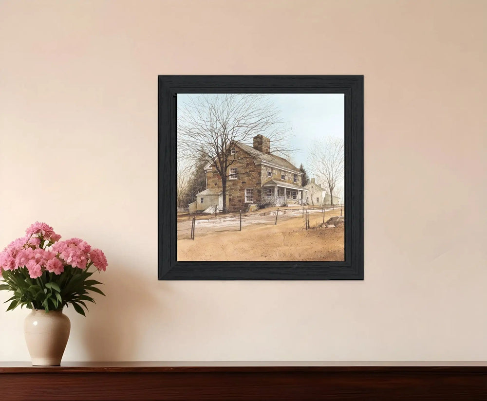 House on Chestnut Black Framed Print Wall Art - Homeroots