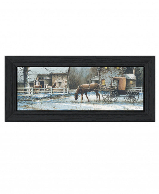 Evening on the Farm Black Framed Print Wall Art - Homeroots