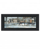 Evening on the Farm Black Framed Print Wall Art - Homeroots