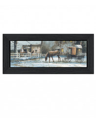 Evening on the Farm Black Framed Print Wall Art - Homeroots