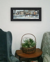 Evening on the Farm Black Framed Print Wall Art - Homeroots