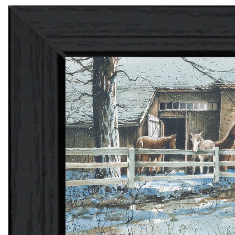 Evening on the Farm Black Framed Print Wall Art - Homeroots