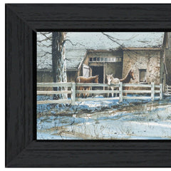 Evening on the Farm Black Framed Print Wall Art - Homeroots