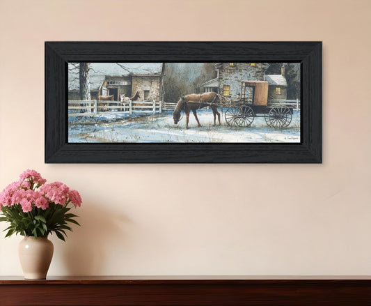 Evening on the Farm Black Framed Print Wall Art - Homeroots