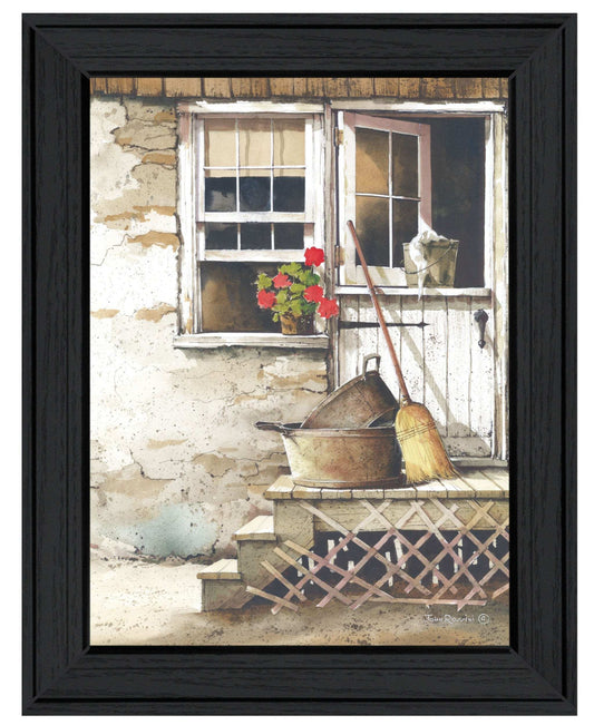 Cleaning Day Black Framed Print Bathroom Wall Art - Homeroots - Flyclothing LLC