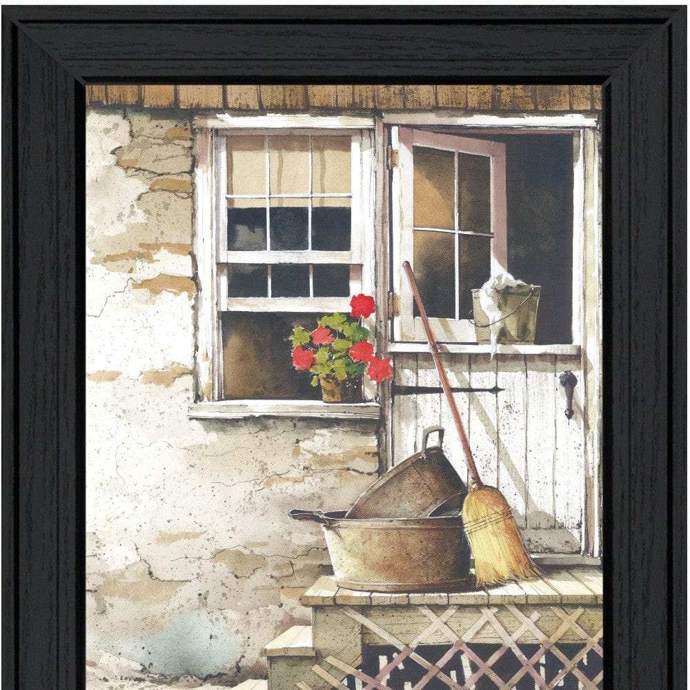 Cleaning Day Black Framed Print Bathroom Wall Art - Homeroots - Flyclothing LLC