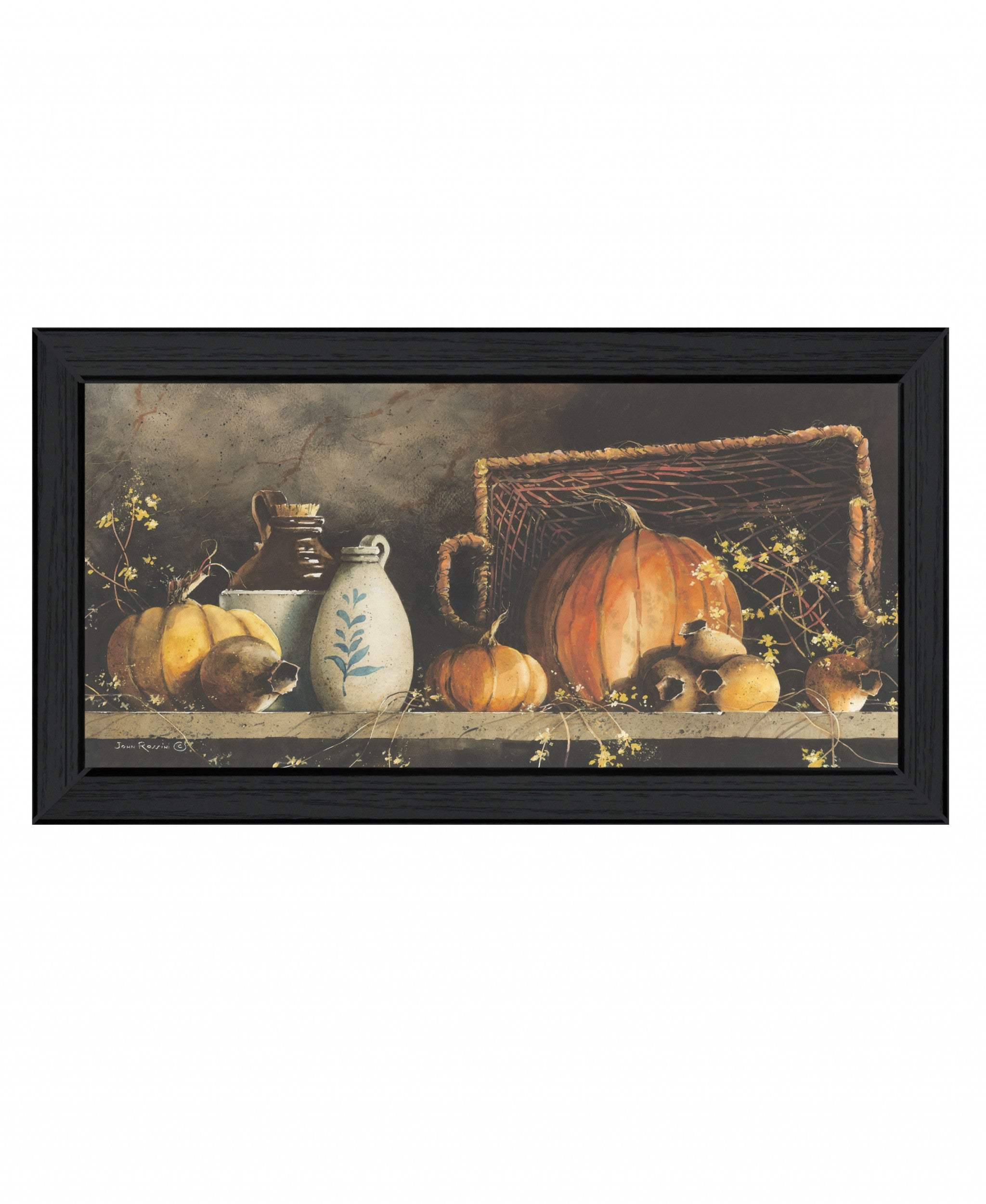 Pumpkin and Pods Black Framed Print Kitchen Wall Art - Homeroots - Flyclothing LLC