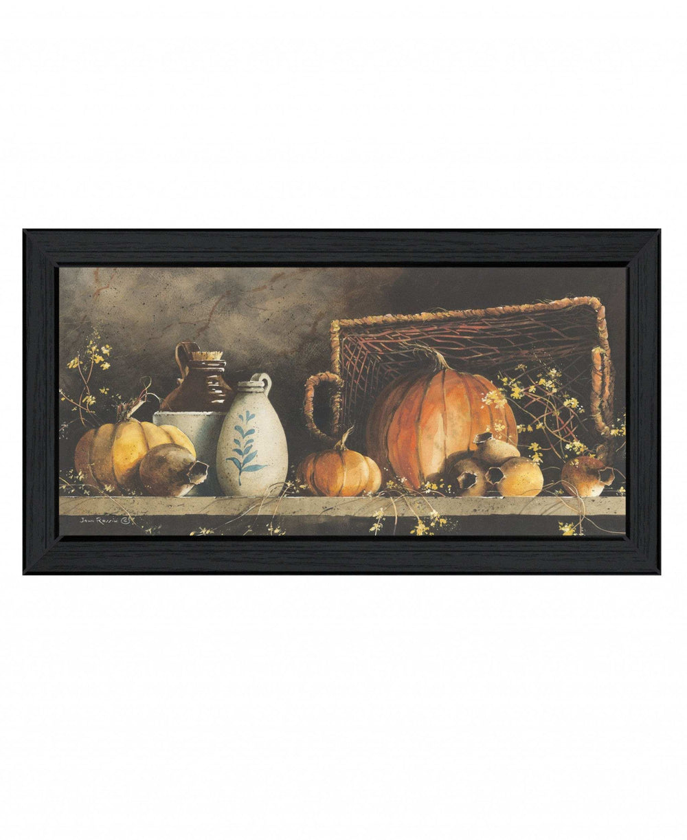 Pumpkin and Pods Black Framed Print Kitchen Wall Art - Homeroots - Flyclothing LLC