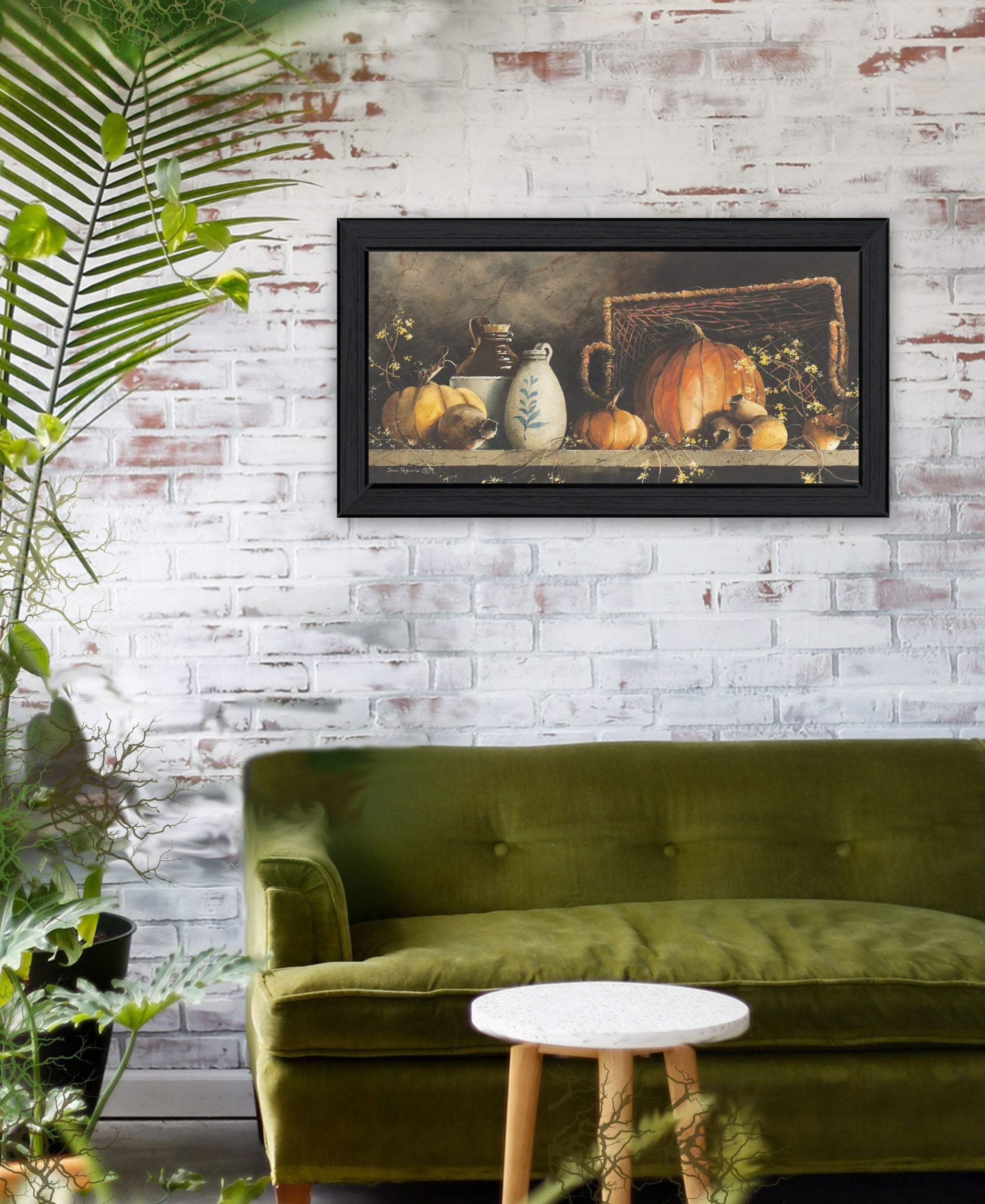 Pumpkin and Pods Black Framed Print Kitchen Wall Art - Homeroots - Flyclothing LLC