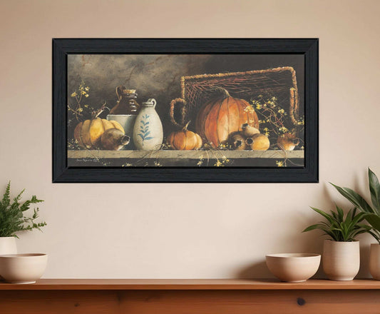 Pumpkin and Pods Black Framed Print Kitchen Wall Art - Homeroots - Flyclothing LLC