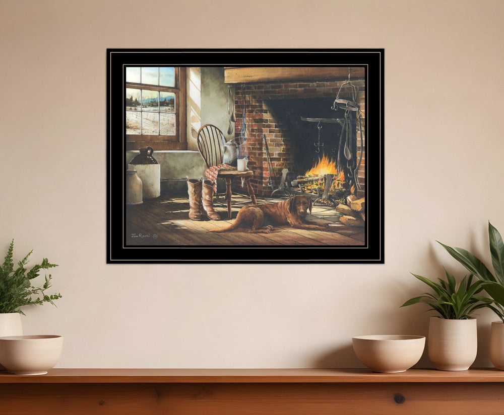 His Morning Coffee 2 Black Framed Print Wall Art - Homeroots