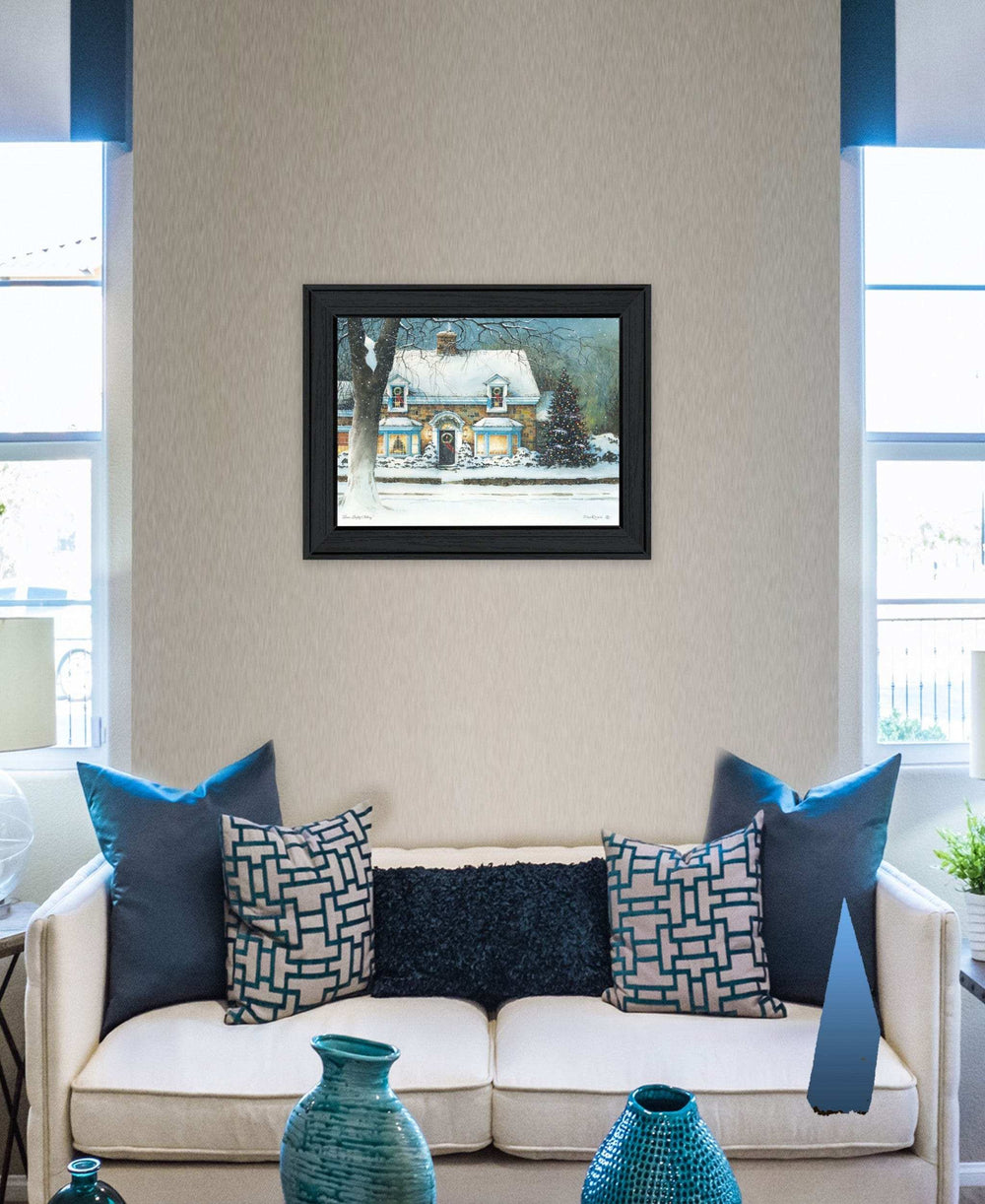 Snow Softly Falling 1 Black Framed Print Wall Art - Homeroots - Flyclothing LLC