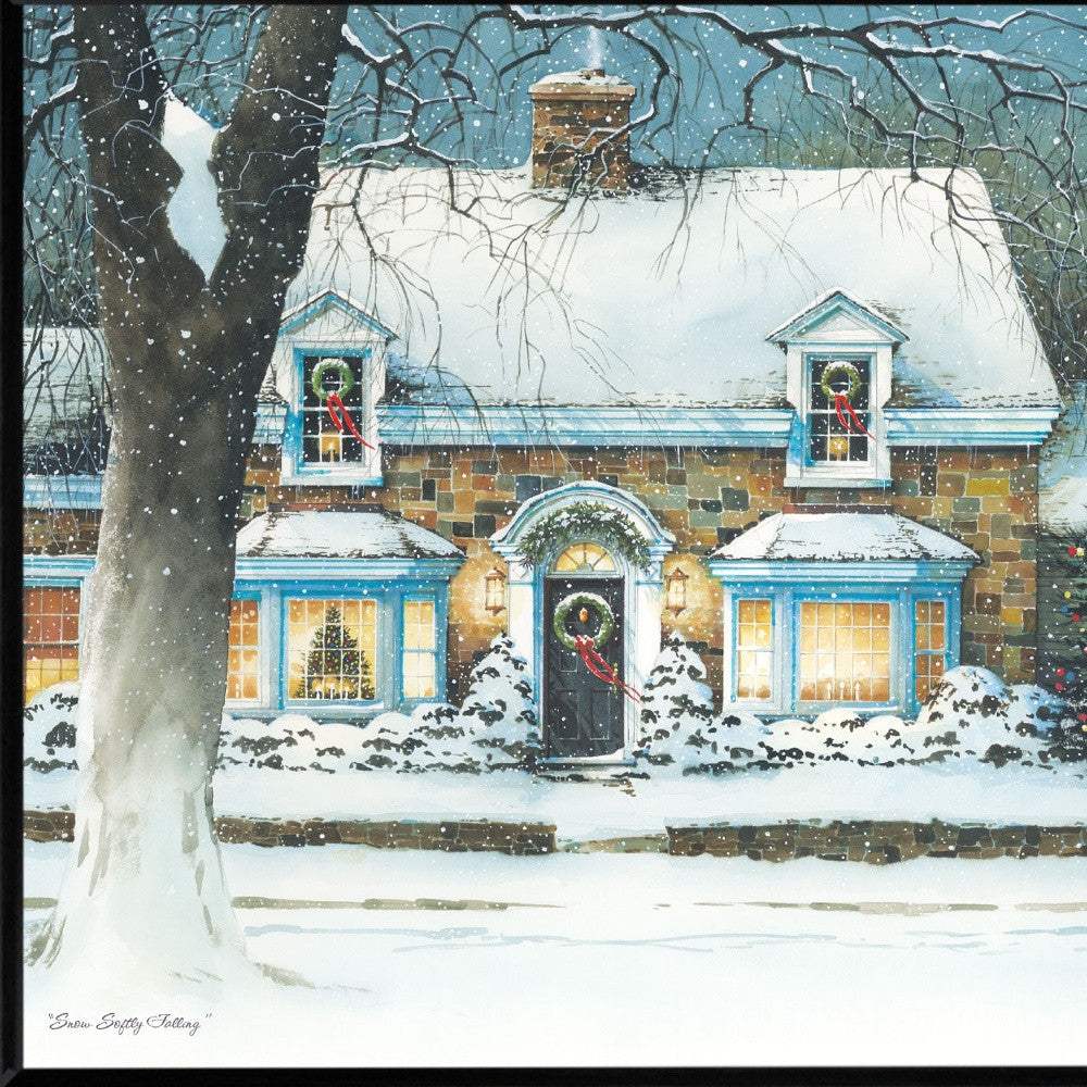 Snow Softly Falling 1 Black Framed Print Wall Art - Homeroots - Flyclothing LLC
