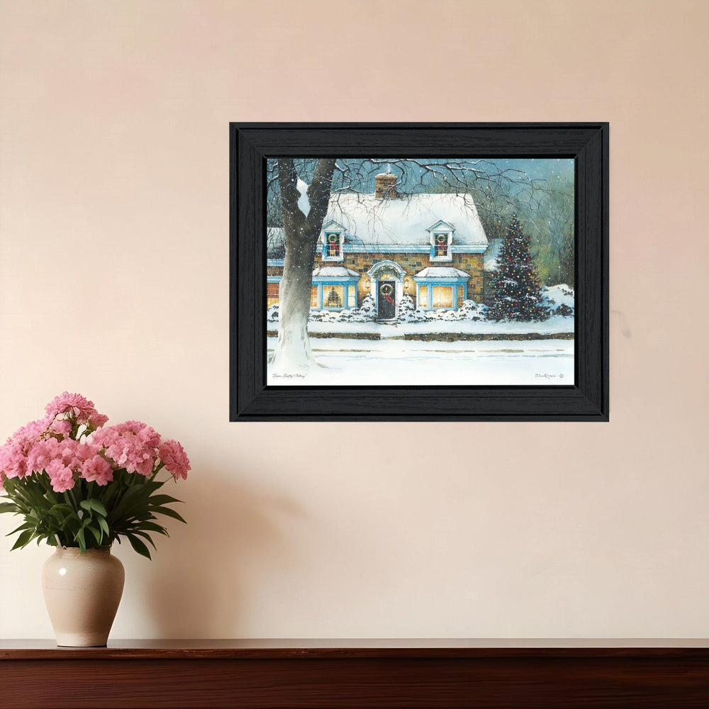 Snow Softly Falling 1 Black Framed Print Wall Art - Homeroots