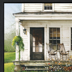 Back Porch Gathering 1 Black Framed Print Wall Art - Homeroots
