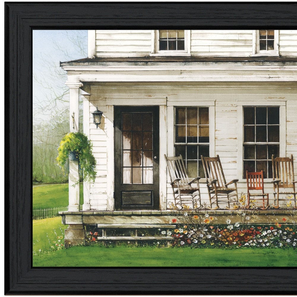 Back Porch Gathering 1 Black Framed Print Wall Art - Homeroots