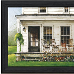Back Porch Gathering 1 Black Framed Print Wall Art - Homeroots