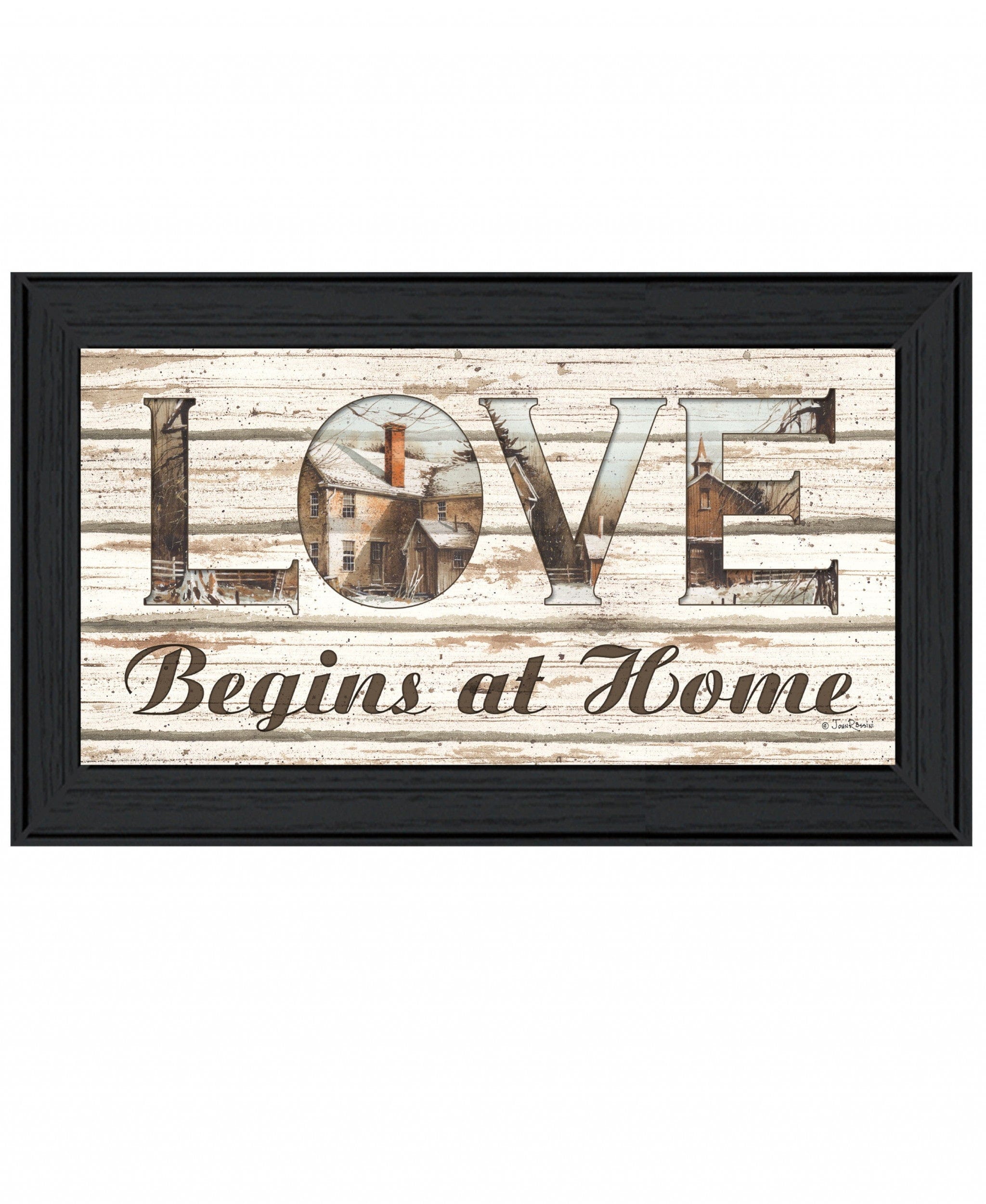 Love Begins at Home 2 Black Framed Print Wall Art - Homeroots