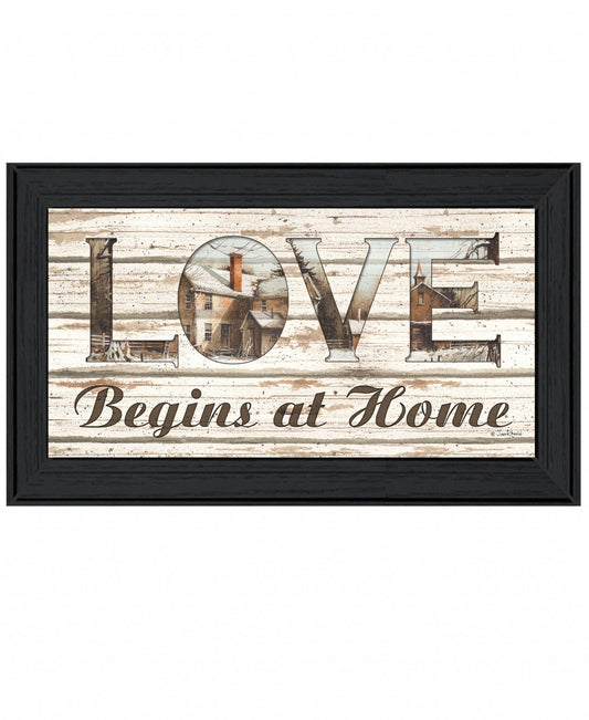 Love Begins at Home 2 Black Framed Print Wall Art - Homeroots