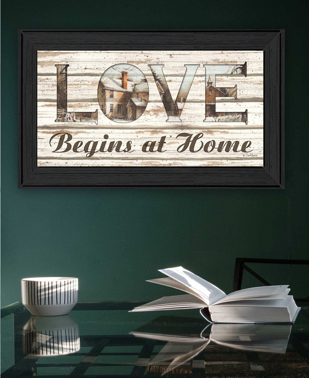 Love Begins at Home 2 Black Framed Print Wall Art - Homeroots - Flyclothing LLC