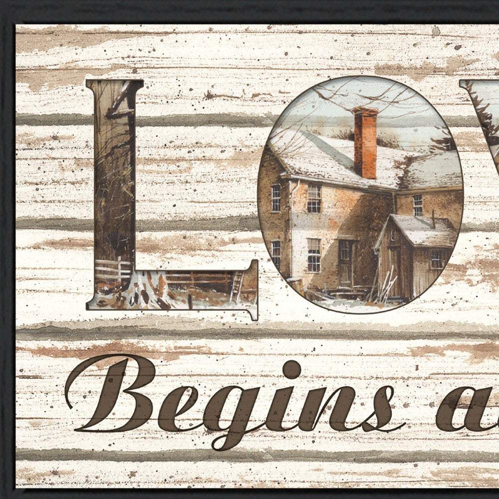 Love Begins at Home 2 Black Framed Print Wall Art - Homeroots - Flyclothing LLC