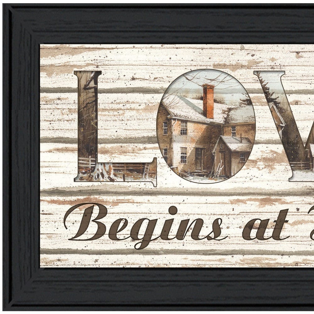 Love Begins at Home 2 Black Framed Print Wall Art - Homeroots