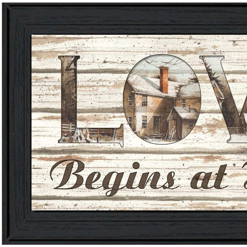 Love Begins at Home 2 Black Framed Print Wall Art - Homeroots - Flyclothing LLC