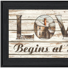 Love Begins at Home 2 Black Framed Print Wall Art - Homeroots