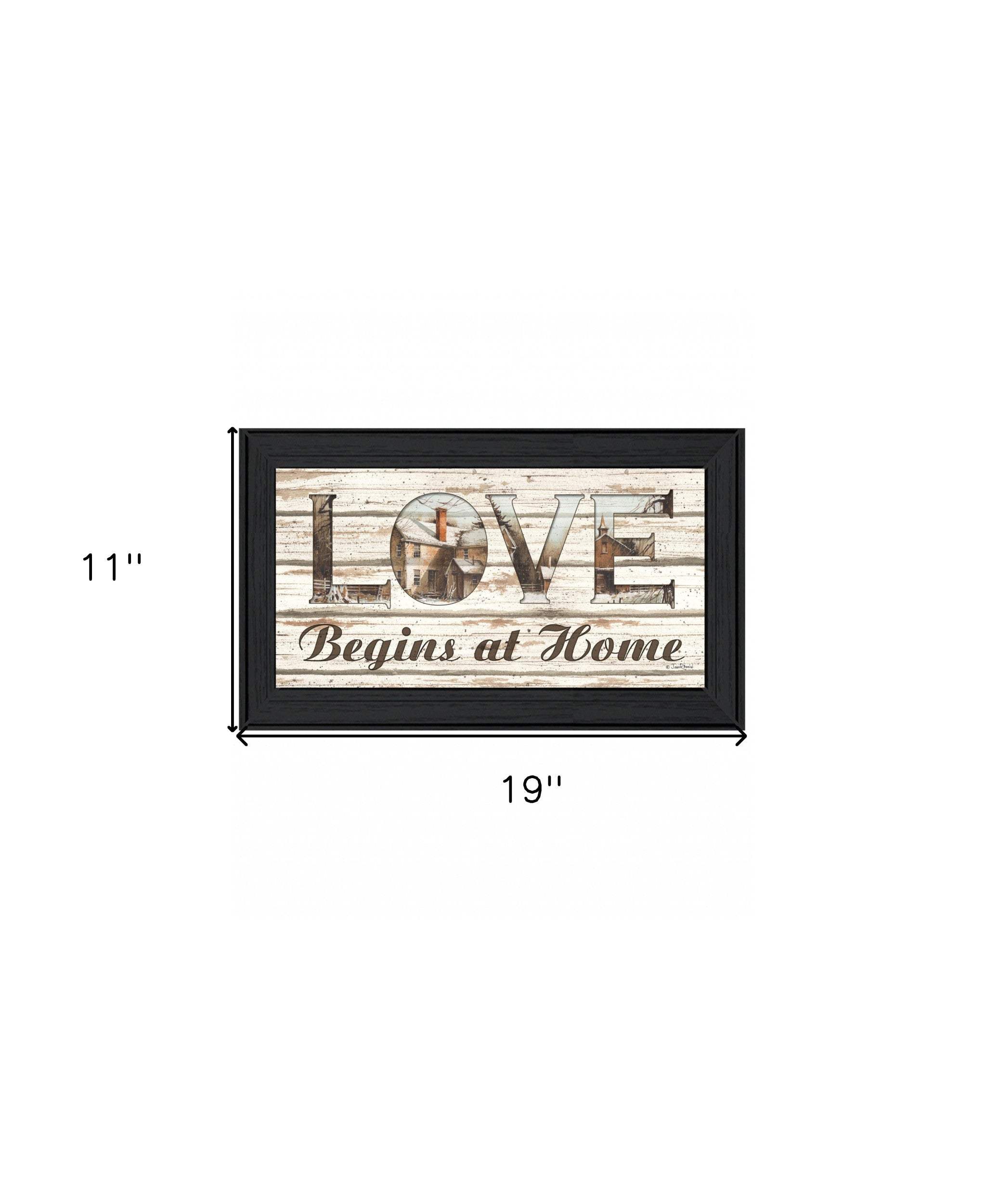 Love Begins at Home 2 Black Framed Print Wall Art - Homeroots - Flyclothing LLC