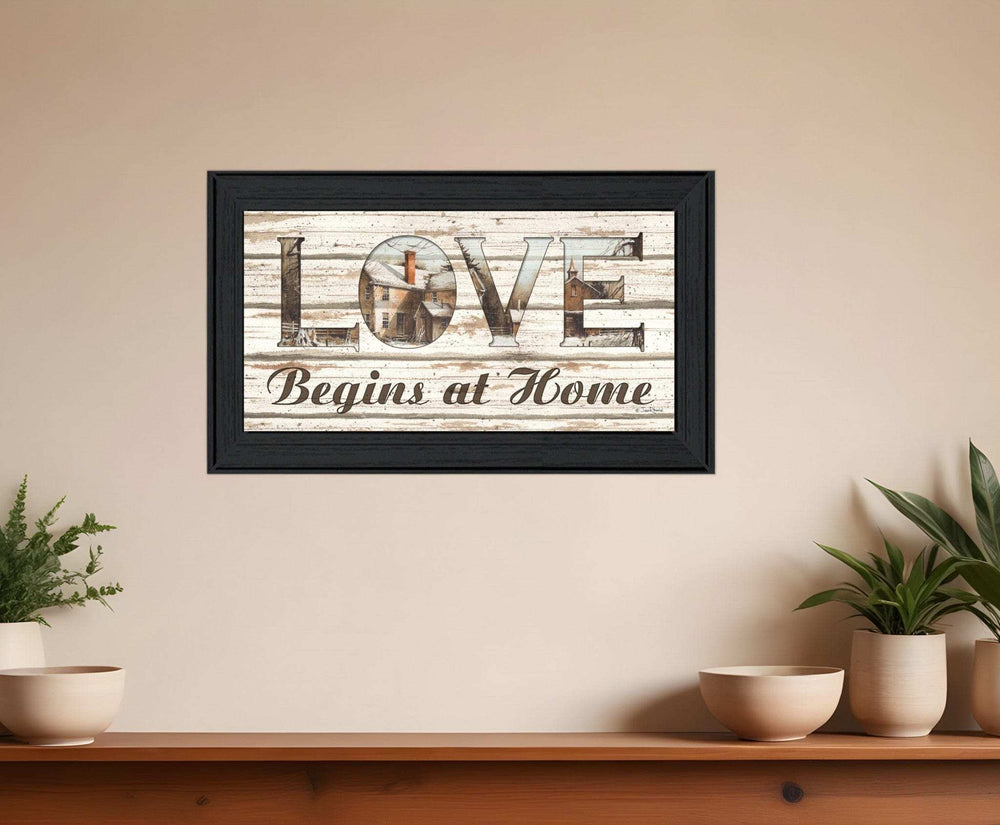 Love Begins at Home 2 Black Framed Print Wall Art - Homeroots - Flyclothing LLC