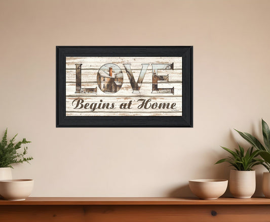 Love Begins at Home 2 Black Framed Print Wall Art - Homeroots