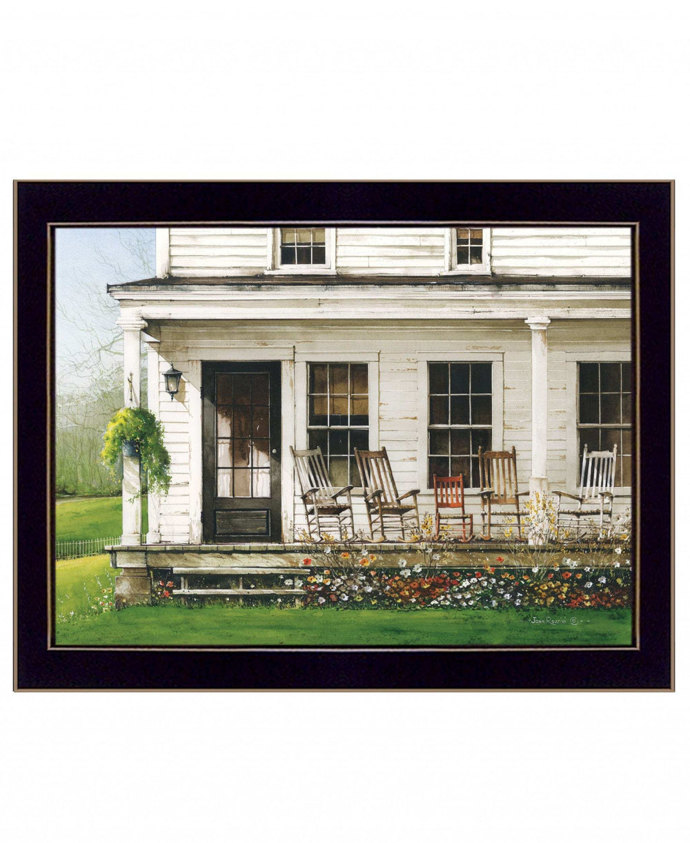 Back Porch Gathering 2 Black Framed Print Wall Art - Homeroots - Flyclothing LLC
