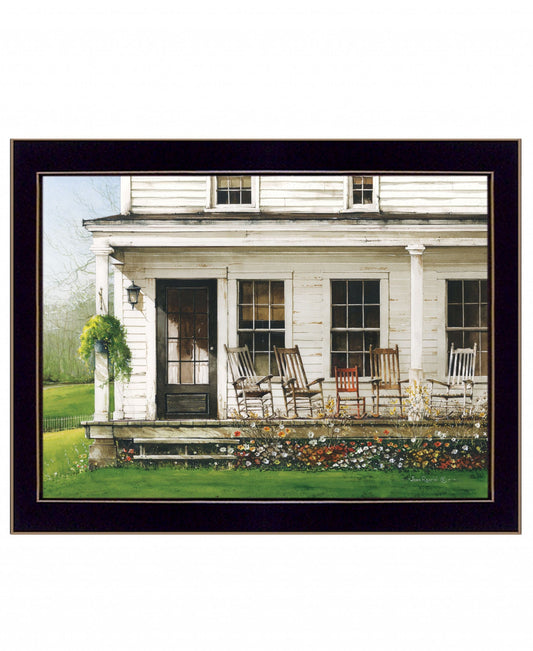 Back Porch Gathering 2 Black Framed Print Wall Art - Homeroots