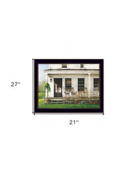 Back Porch Gathering 2 Black Framed Print Wall Art - Homeroots