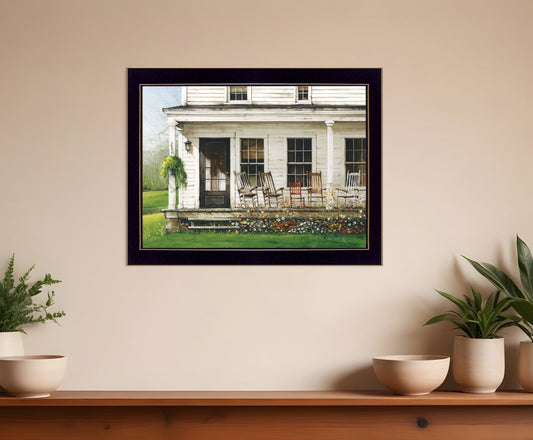 Back Porch Gathering 2 Black Framed Print Wall Art - Homeroots