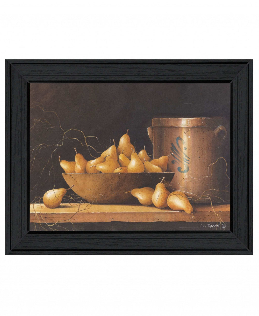 Pears and Crocks 1 Black Framed Print Wall Art - Homeroots - Flyclothing LLC