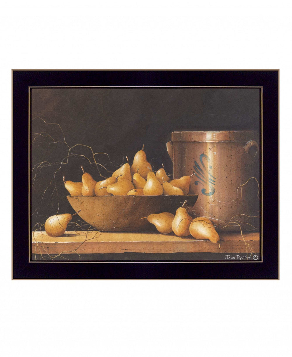 Pears and Crocks 2 Black Framed Print Wall Art - Homeroots - Flyclothing LLC