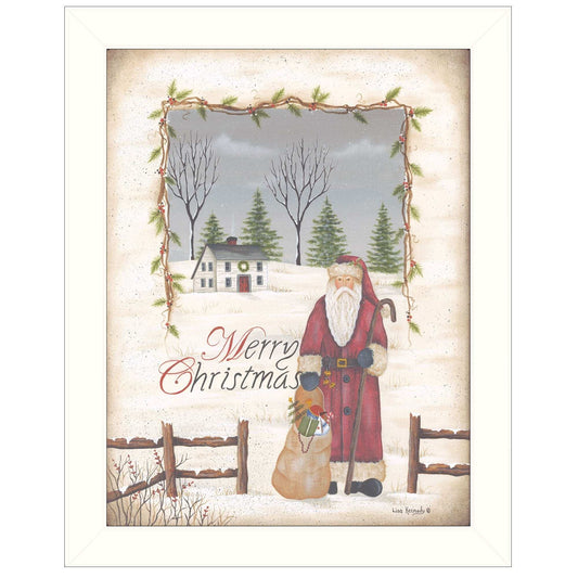 Merry Christmas White Framed Print Wall Art - Homeroots - Flyclothing LLC