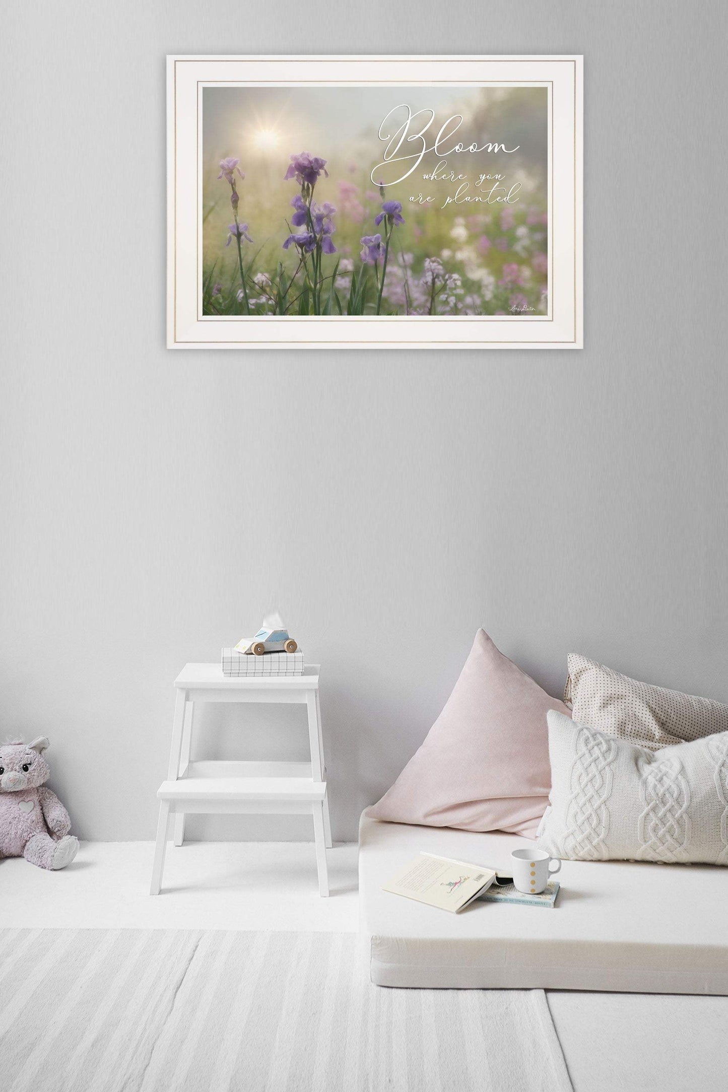 Bloom where you are planted 1 White Framed Print Wall Art - Homeroots - Flyclothing LLC