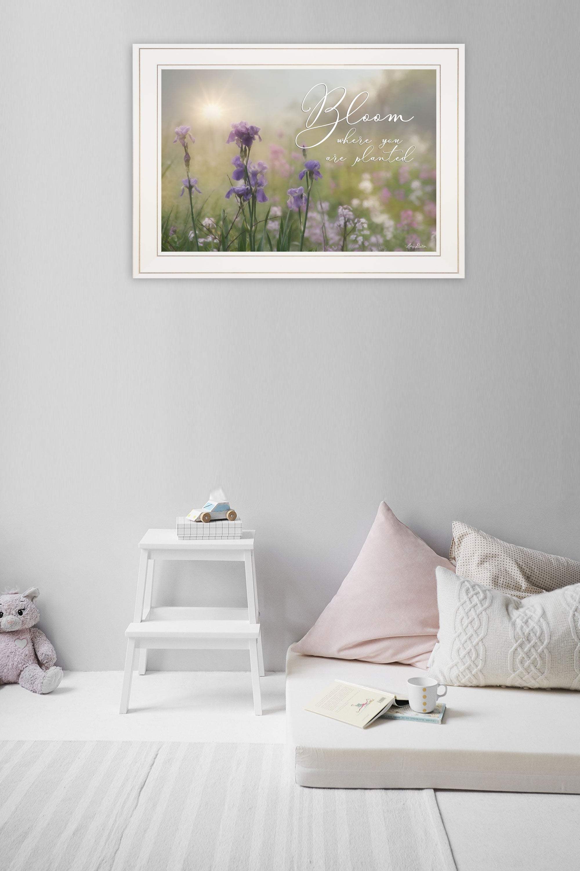 Bloom where you are planted 1 White Framed Print Wall Art - Homeroots - Flyclothing LLC