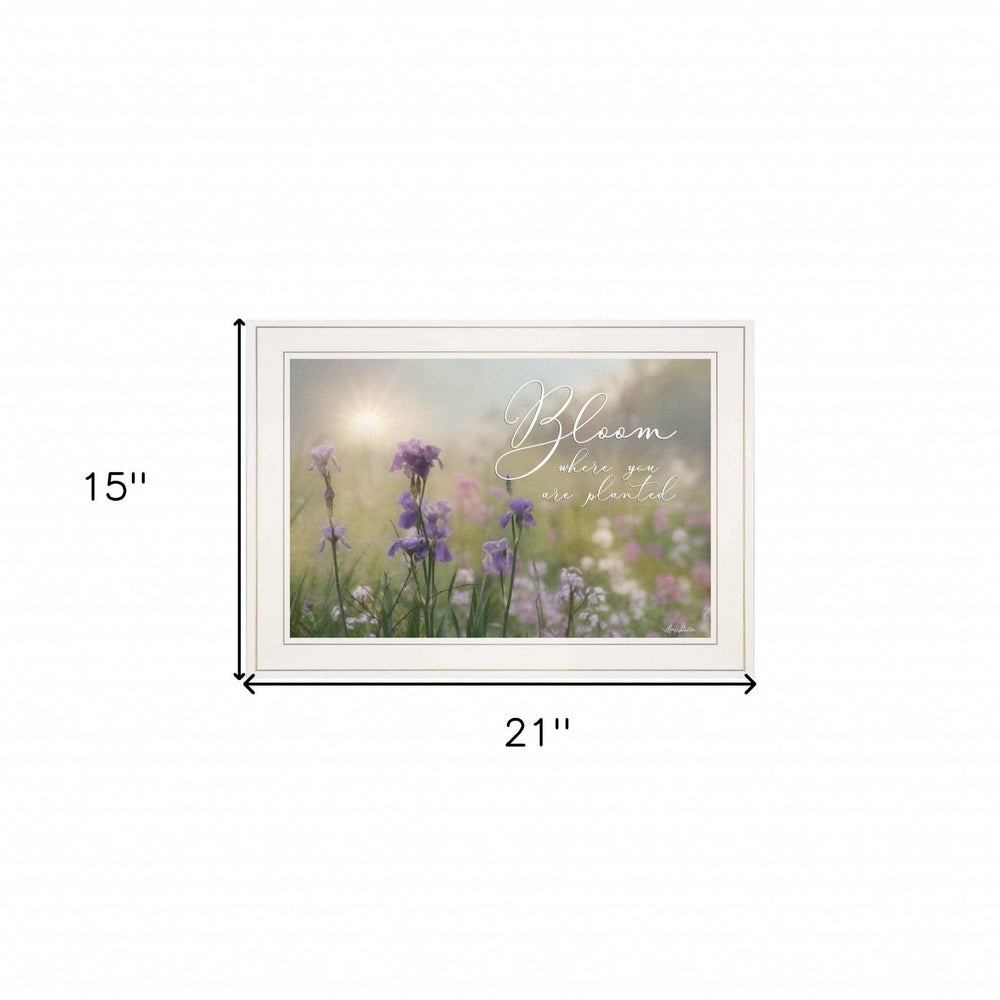 Bloom where you are planted 1 White Framed Print Wall Art - Homeroots - Flyclothing LLC