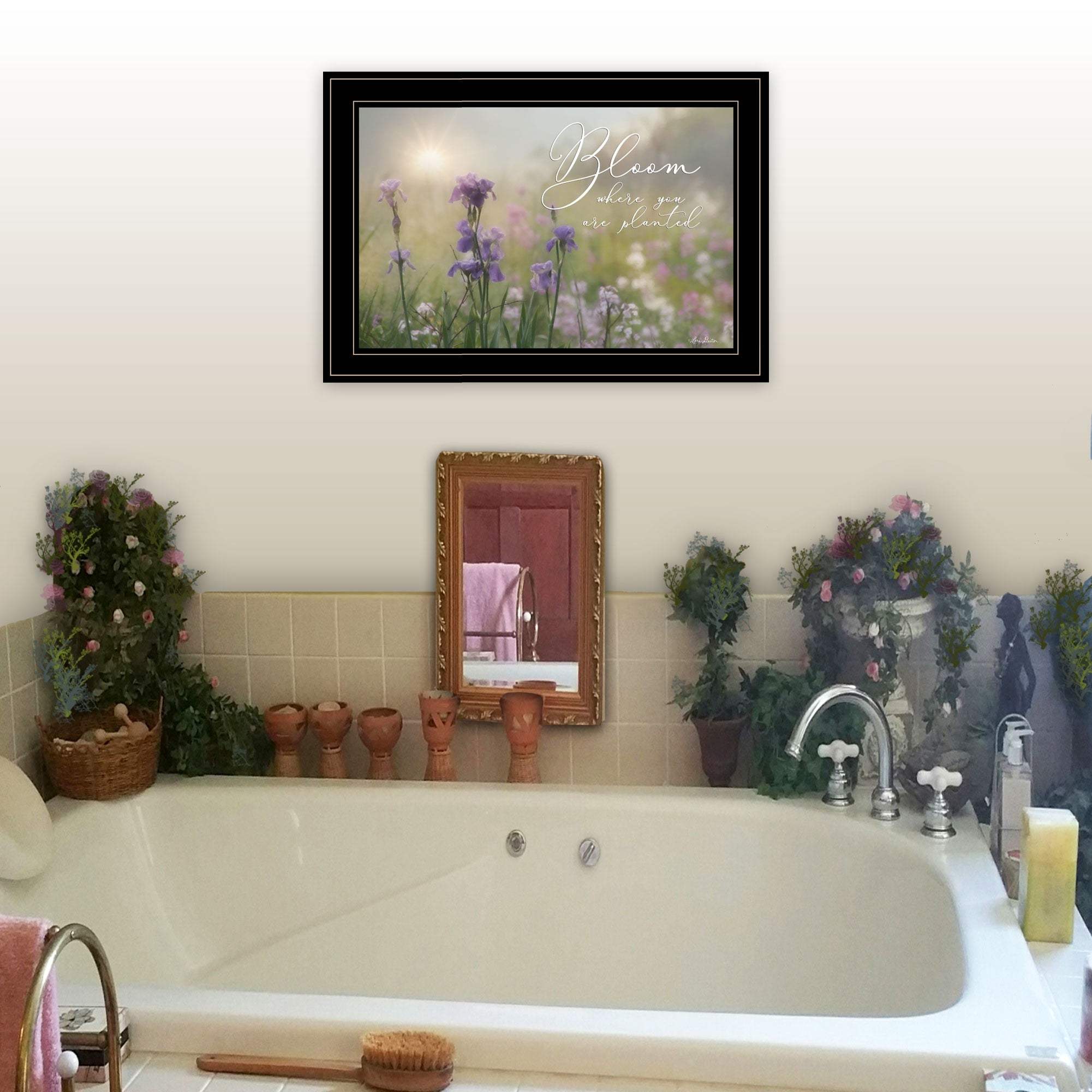 Bloom where you are planted 2 Black Framed Print Wall Art - Homeroots - Flyclothing LLC