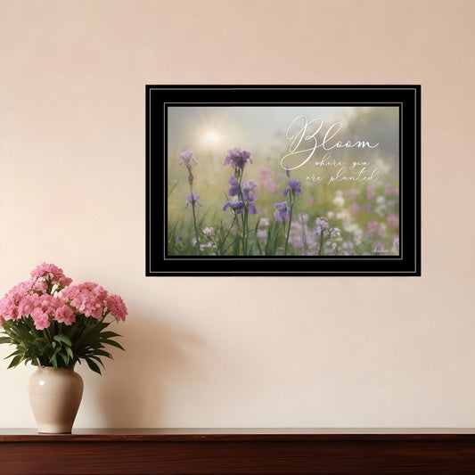 Bloom where you are planted 2 Black Framed Print Wall Art - Homeroots