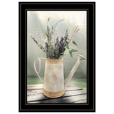 Lavender Watering Can 1 Black Framed Print Wall Art - Homeroots