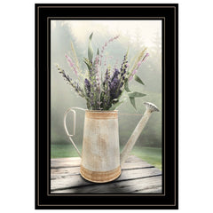 Lavender Watering Can 1 Black Framed Print Wall Art - Homeroots