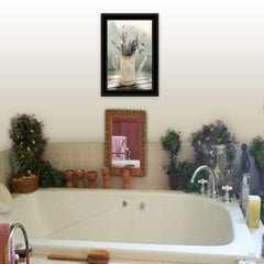 Lavender Watering Can 1 Black Framed Print Wall Art - Homeroots