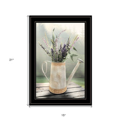 Lavender Watering Can 1 Black Framed Print Wall Art - Homeroots