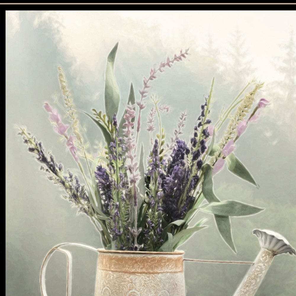 Lavender Watering Can 1 Black Framed Print Wall Art - Homeroots - Flyclothing LLC